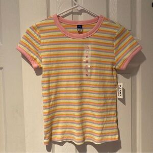 NWT Old Navy Kids Striped T-Shirt - Pink and Yellow